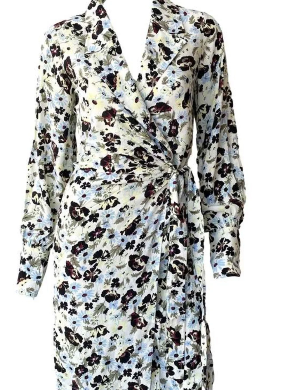 GANNI 🖤 Printed Crepe Wrap Dress